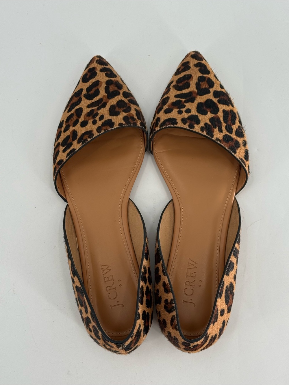 J. Crew Leopard Print Pointy Tow Flats Animal Print 8